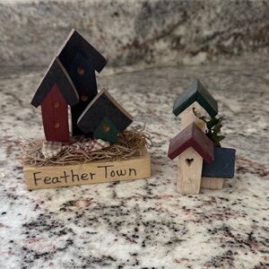 Holiday Birdhouse Set - Red, Green, Blue